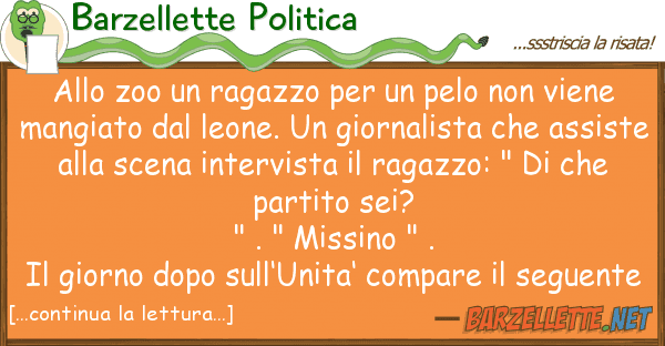 Barzellette Politica zoo ragazzo pelo vien