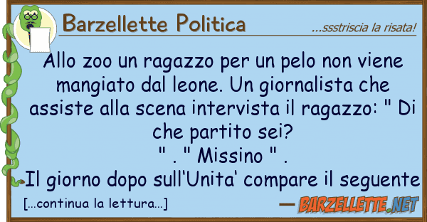 Barzellette Politica zoo ragazzo pelo vien