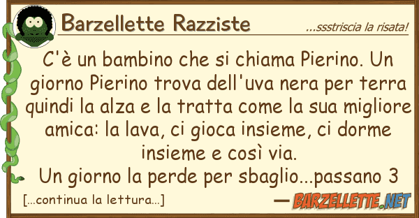 Barzellette Razziste c'è bambino chiama pierino. u