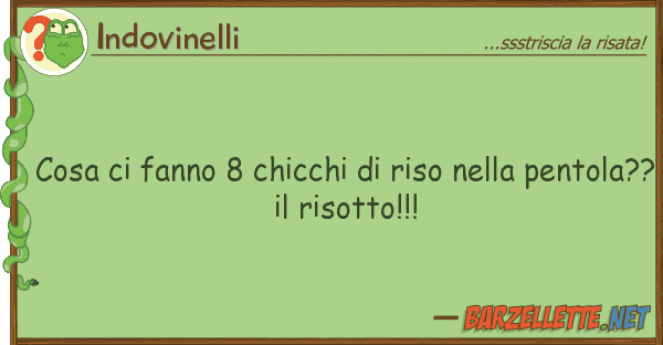 Indovinelli cosa fanno 8 chicchi riso pe