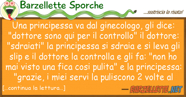 Barzellette Sporche principessa va ginecologo, d