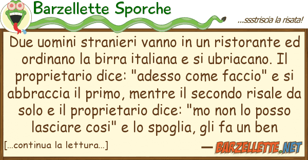Barzellette Sporche due uomini stranieri vanno ristora