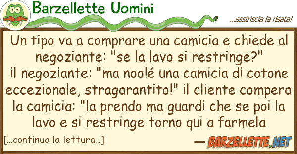 Barzellette Uomini tipo va comprare camicia chie