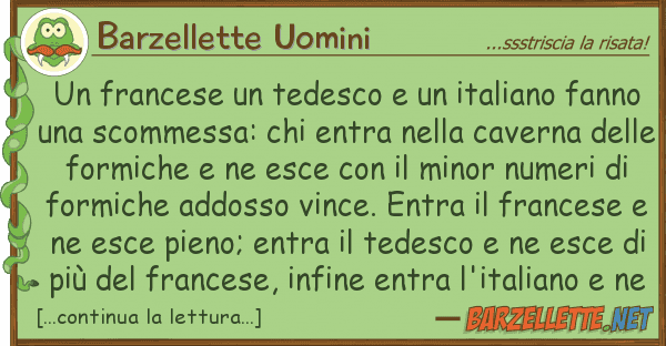 Barzellette Uomini francese tedesco italiano fan