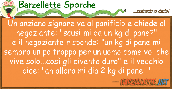 Barzellette Sporche anziano signore va panificio