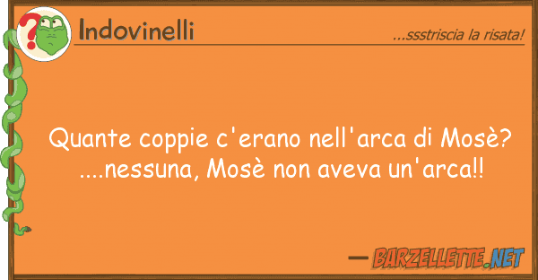 Indovinelli coppie c'erano nell'arca mosè