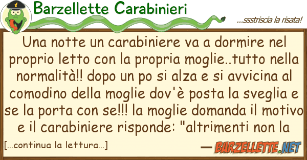 Barzellette Carabinieri notte carabiniere va dormire