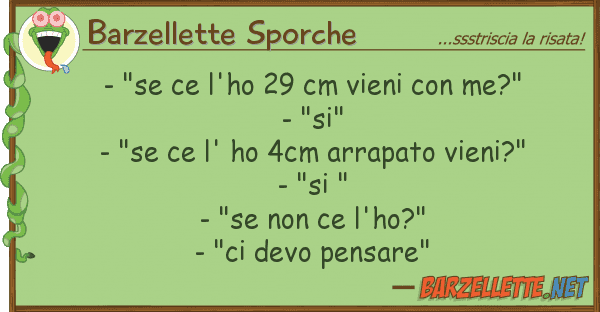 Barzellette Sporche - "se ce l'ho 29 cm vieni me?" - "s
