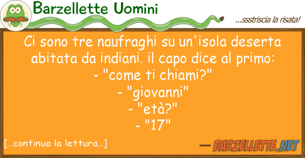 Barzellette Uomini sono tre naufraghi un'isola desert