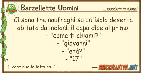 Barzellette Uomini sono tre naufraghi un'isola desert
