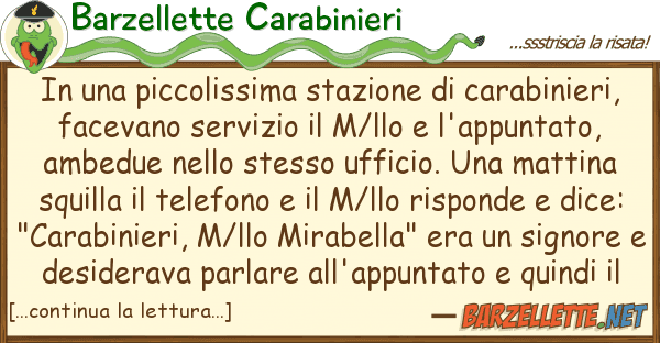 Barzellette Carabinieri piccolissima stazione carabini