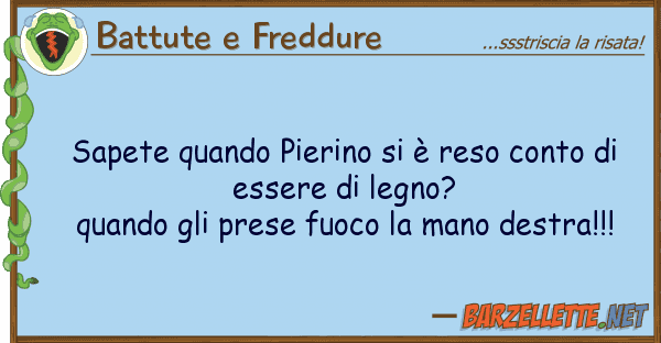 Battute e Freddure sapete quando pierino è reso conto d