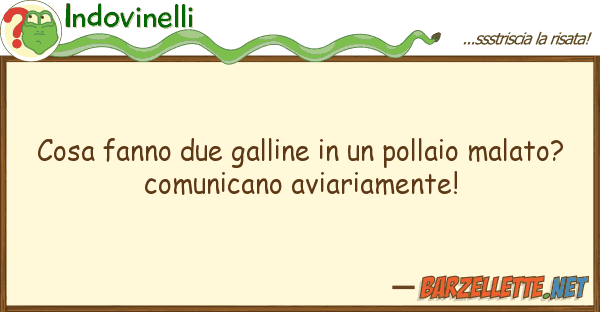 Indovinelli cosa fanno due galline pollaio mal