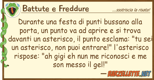 Battute e Freddure durante festa punti bussano