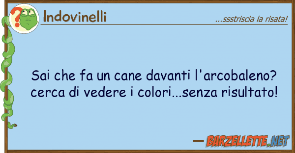 Indovinelli sai fa cane davanti l'arcobaleno?