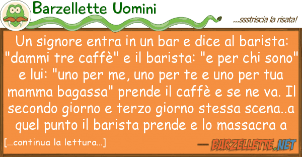 Barzellette Uomini signore entra bar dice bar
