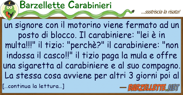 Barzellette Carabinieri signore motorino viene fermato