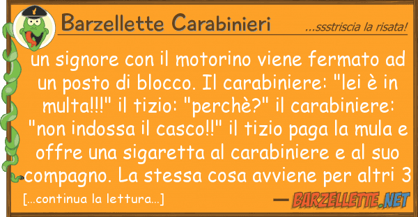 Barzellette Carabinieri signore motorino viene fermato