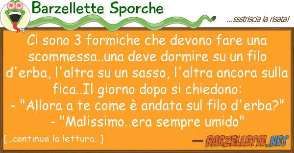 Barzellette Sporche sono 3 formiche devono fare s