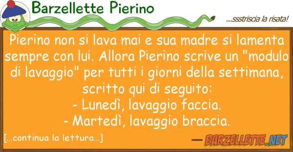 Barzellette Pierino pierino lava mai madre