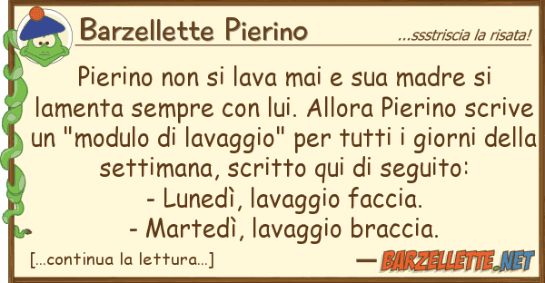 Barzellette Pierino pierino lava mai madre