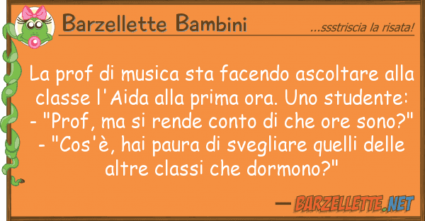 Barzellette Bambini prof musica sta facendo ascoltare