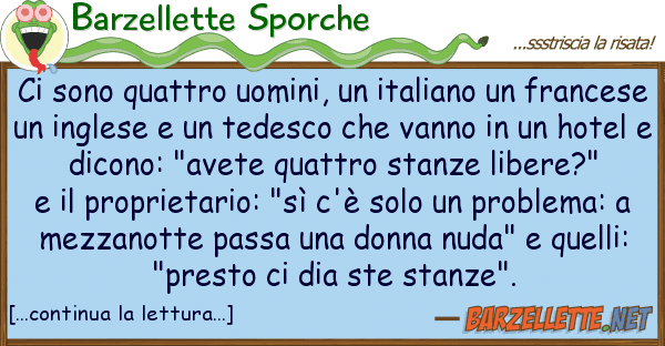 Barzellette Sporche sono quattro uomini, italiano f