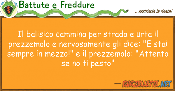 Battute e Freddure balisico cammina strada urta