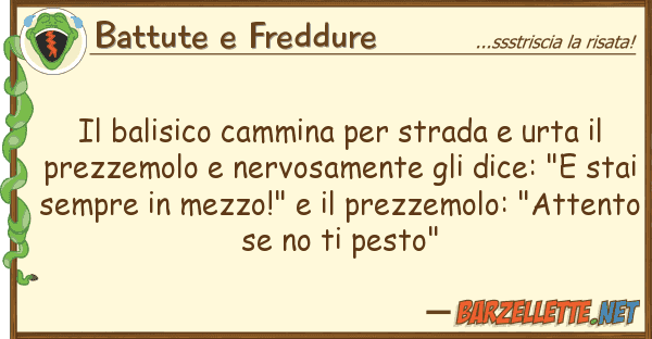 Battute e Freddure balisico cammina strada urta