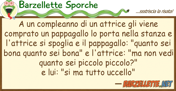 Barzellette Sporche compleanno attrice viene