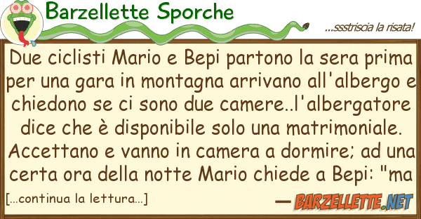 Barzellette Sporche due ciclisti mario bepi partono ser