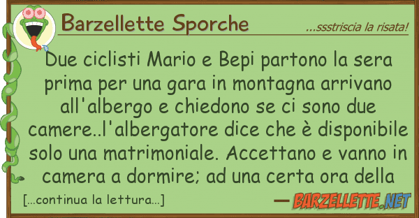 Barzellette Sporche due ciclisti mario bepi partono ser
