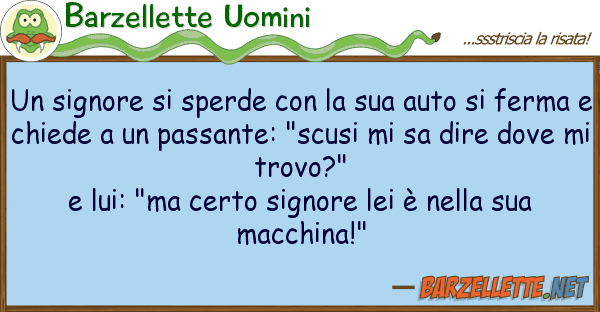 Barzellette Uomini signore sperde auto