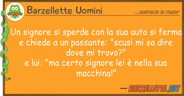 Barzellette Uomini signore sperde auto