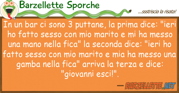 Barzellette Sporche bar sono 3 puttane, prima