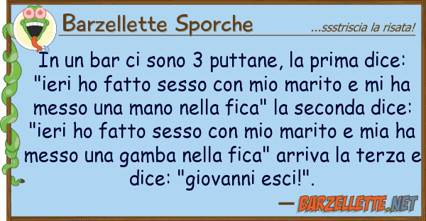 Barzellette Sporche bar sono 3 puttane, prima