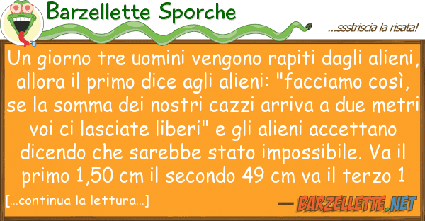 Barzellette Sporche giorno tre uomini vengono rapiti