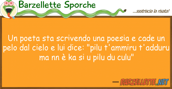 Barzellette Sporche poeta sta scrivendo poesia cade