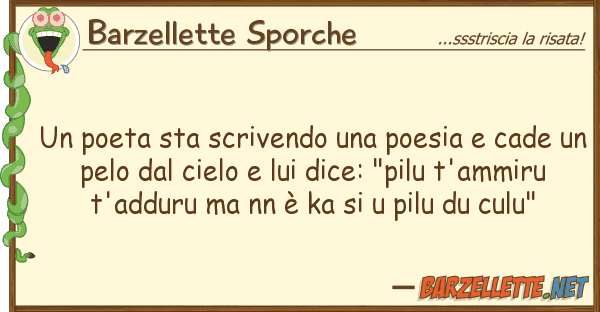 Barzellette Sporche poeta sta scrivendo poesia cade