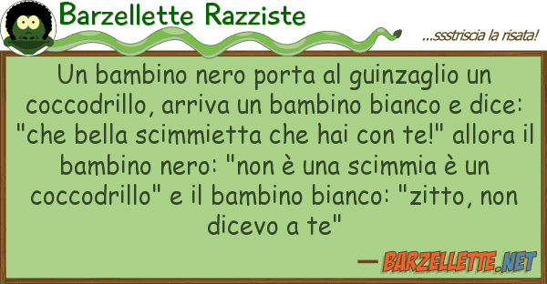 Barzellette Razziste bambino nero porta guinzaglio
