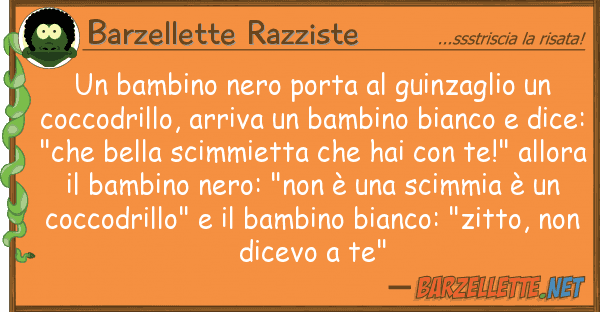Barzellette Razziste bambino nero porta guinzaglio