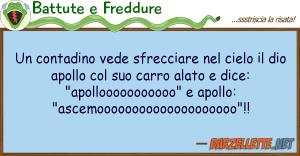 Battute e Freddure contadino vede sfrecciare cielo