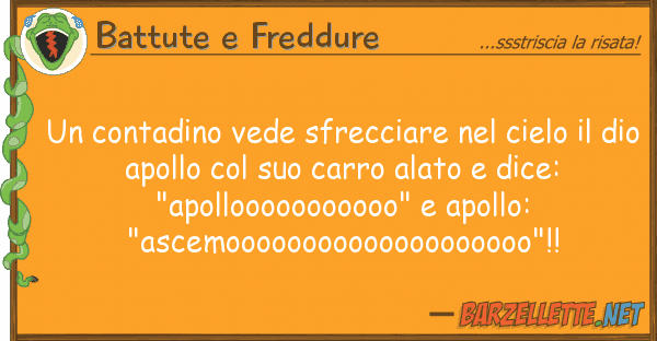 Battute e Freddure contadino vede sfrecciare cielo