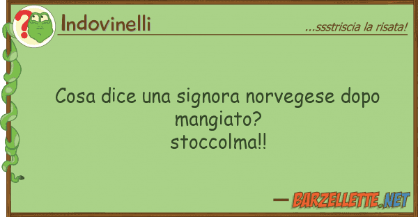 Indovinelli cosa dice signora norvegese dopo man