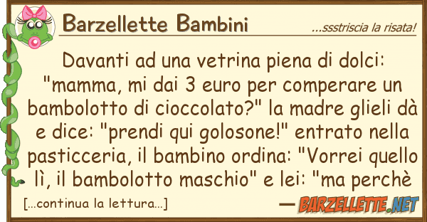 Barzellette Bambini davanti vetrina piena dolci: "