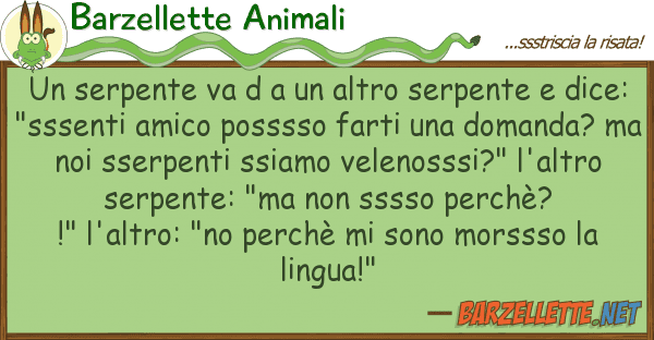 Barzellette Animali serpente va d altro serpente d