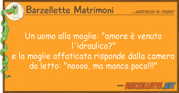 Barzellette Matrimoni uomo moglie: "amore è venuto l'