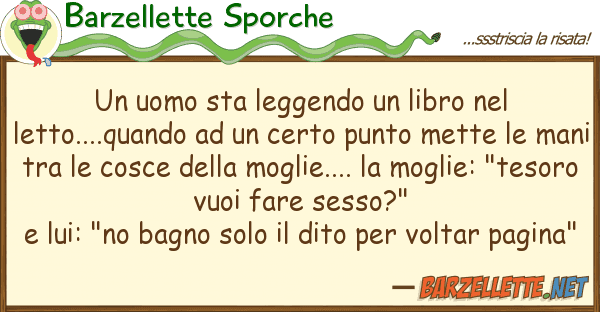 Barzellette Sporche uomo sta leggendo libro letto.