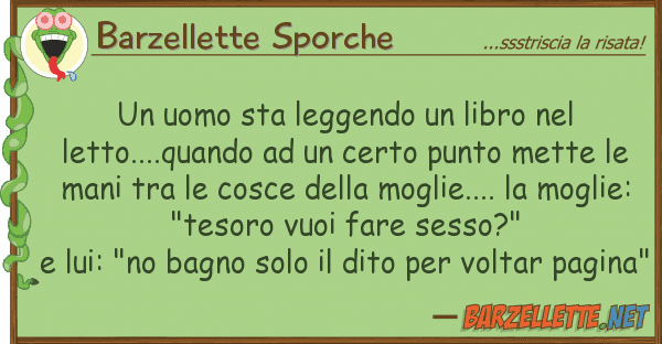 Barzellette Sporche uomo sta leggendo libro letto.