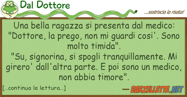 Dal Dottore bella ragazza presenta medico
